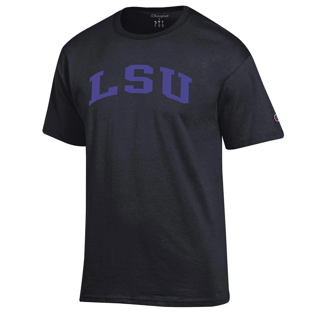 Men's Champion  Black LSU Tigers Basic Arch T-Shirt