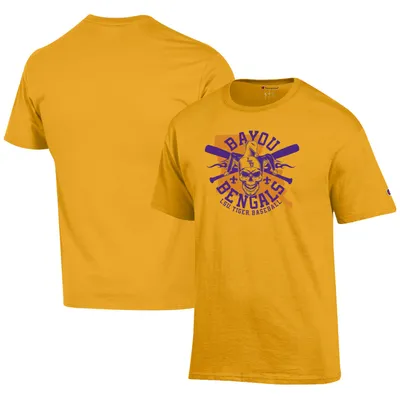 Men's Champion Gold LSU Tigers Six-Time Baseball National Champions T-Shirt