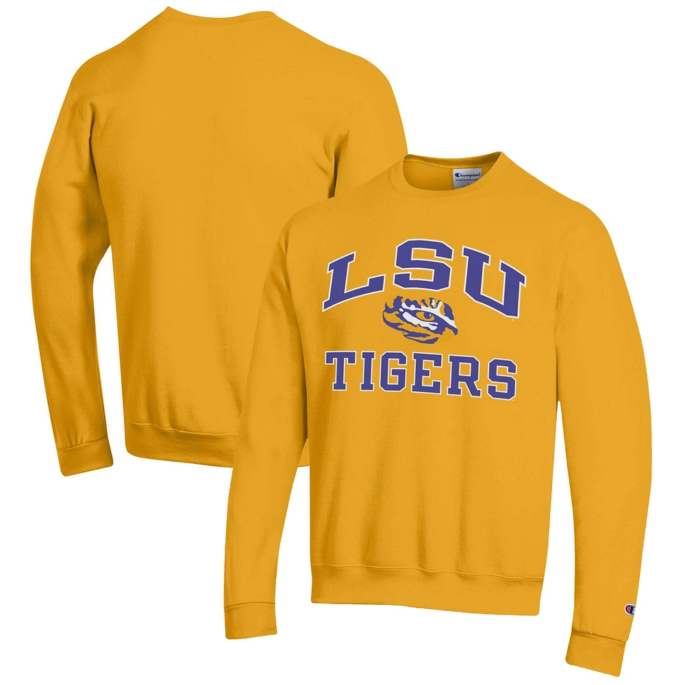 Men's Champion Gold LSU Tigers High Motor Pullover Sweatshirt