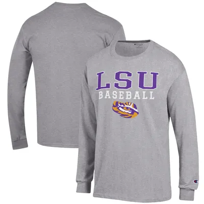 LSU Tigers Champion Baseball Stack Long Sleeve T-Shirt