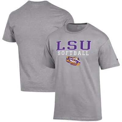 LSU Tigers Champion Softball Stack T-Shirt - Gray