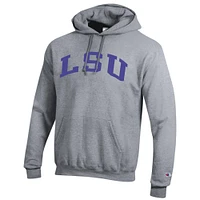 Sweat à capuche en polaire Basic Arch Champion Heather Gray pour homme des Tigers de LSU