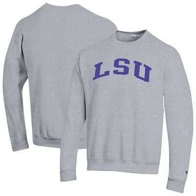 Sweat-shirt en polaire Basic Arch Champion Heather Gray pour homme des Tigers de LSU