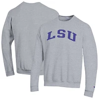 Sweat-shirt en polaire Basic Arch Champion Heather Gray pour homme des Tigers de LSU