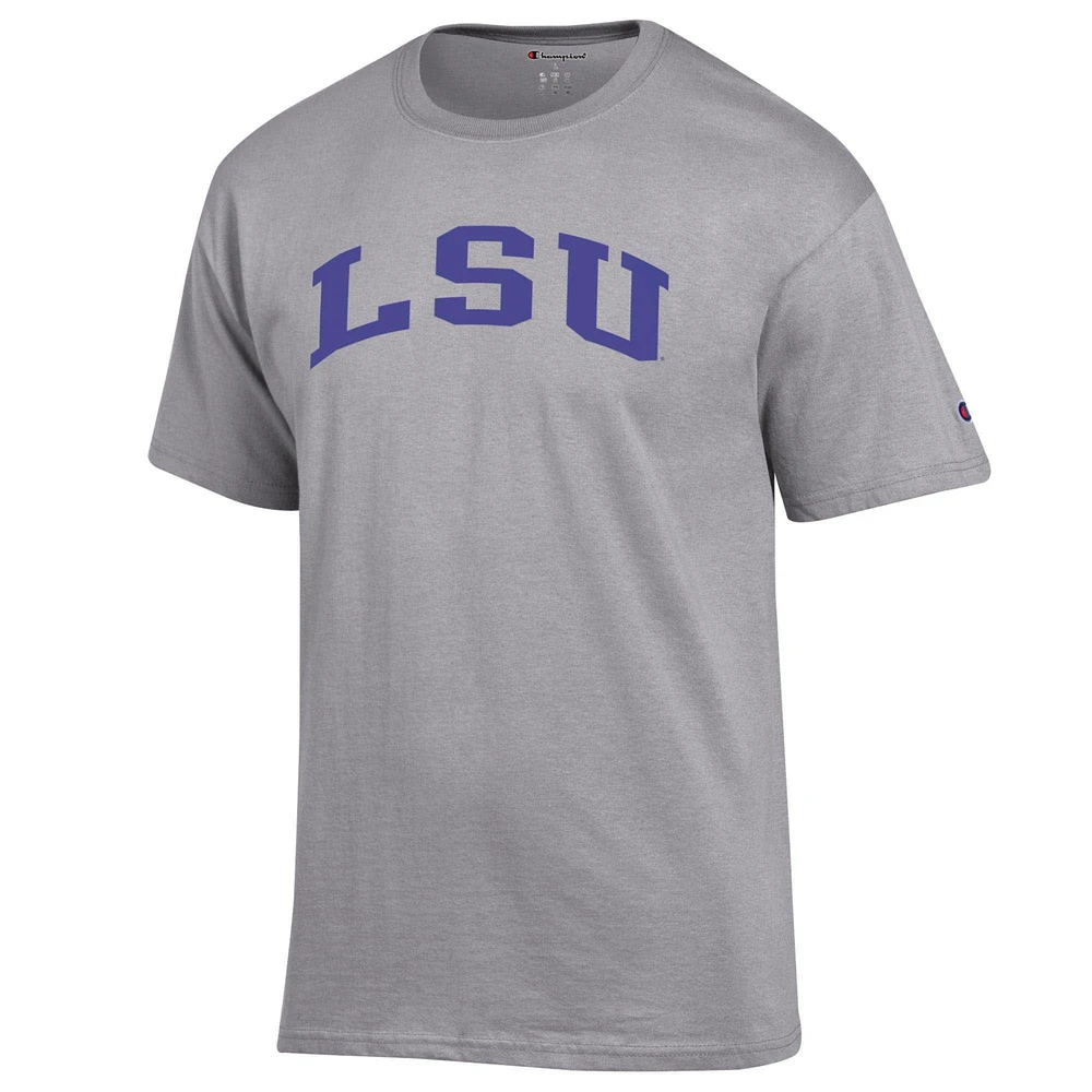 Men's Champion  Heather Gray LSU Tigers Basic Arch T-Shirt