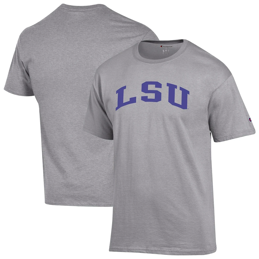T-shirt basique Arch gris chiné Champion pour homme des LSU Tigers