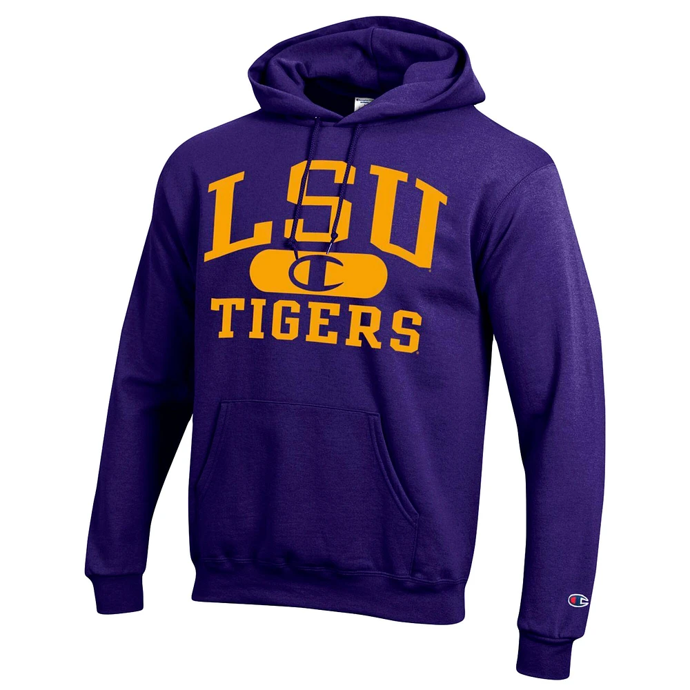 Sweat à capuche Champion Purple LSU Tigers Arch Pill pour hommes