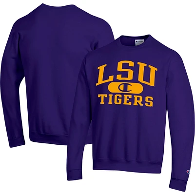 Sweat-shirt Champion violet LSU Tigers Arch Pill pour hommes