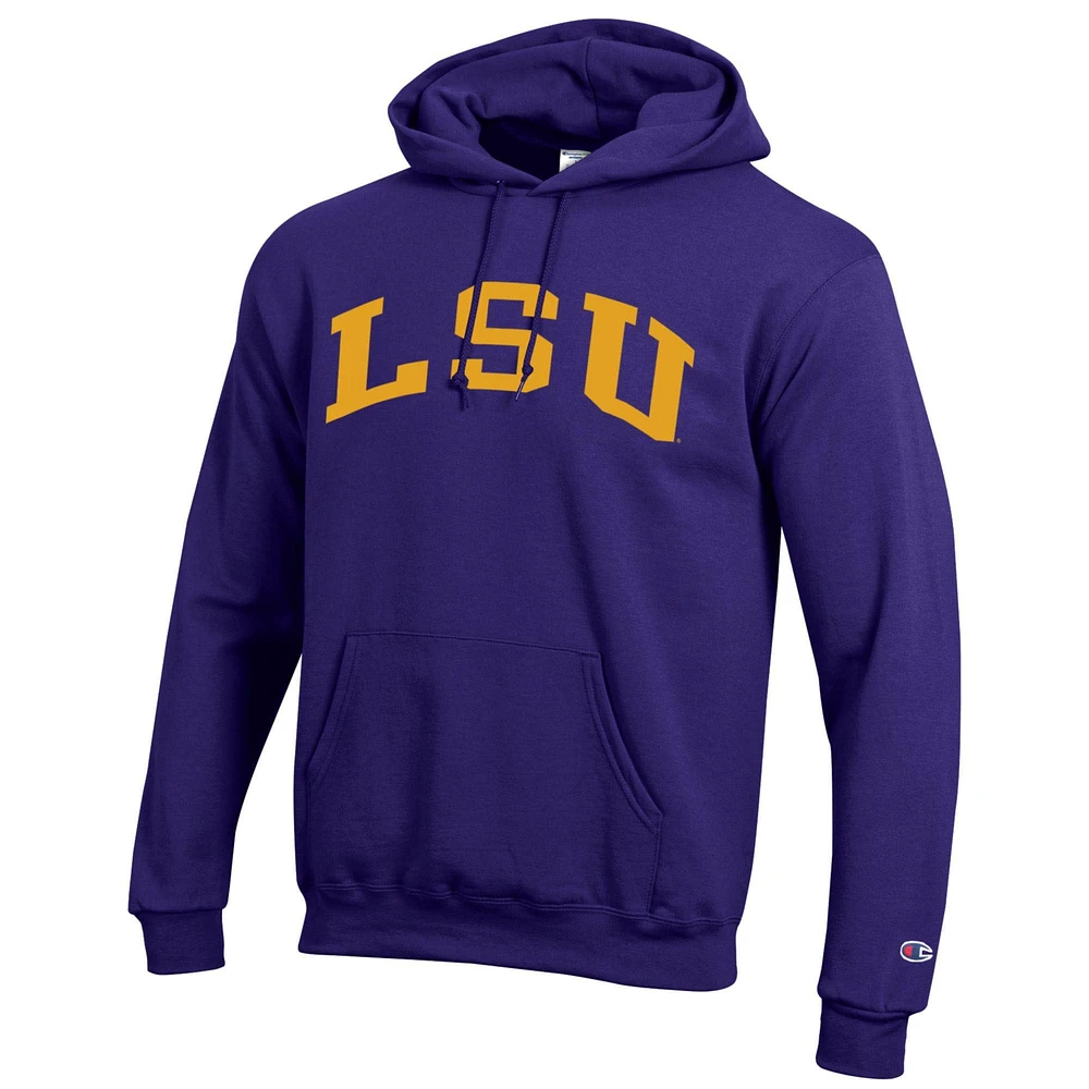Men's Champion  Purple LSU Tigers Basic Arch Fleece Pullover Hoodie