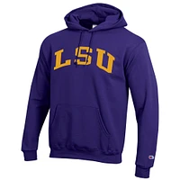 Men's Champion  Purple LSU Tigers Basic Arch Fleece Pullover Hoodie