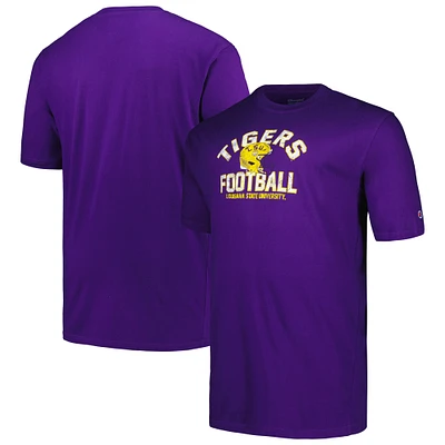 T-shirt pour casque de football Champion violet LSU Tigers Big & Tall hommes