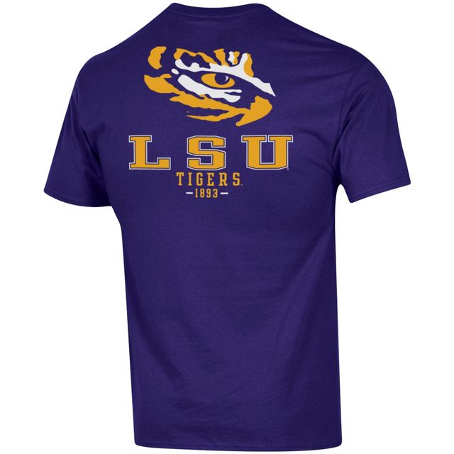 T-shirt Champion Purple LSU Tigers Stack 2-Hit pour homme