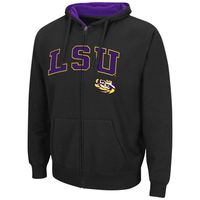 Men's Colosseum LSU Tigers Arch & Logo 3.0 Full-Zip Hoodie