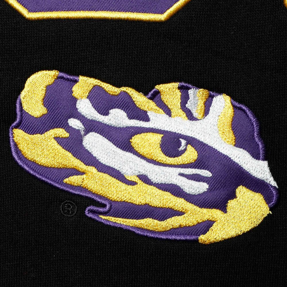 Men's Colosseum Black LSU Tigers Arch & Logo Crew Neck Sweatshirt