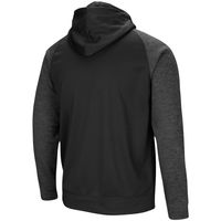 Men's Colosseum Black LSU Tigers Big & Tall Blackout Raglan Full-Zip Hoodie