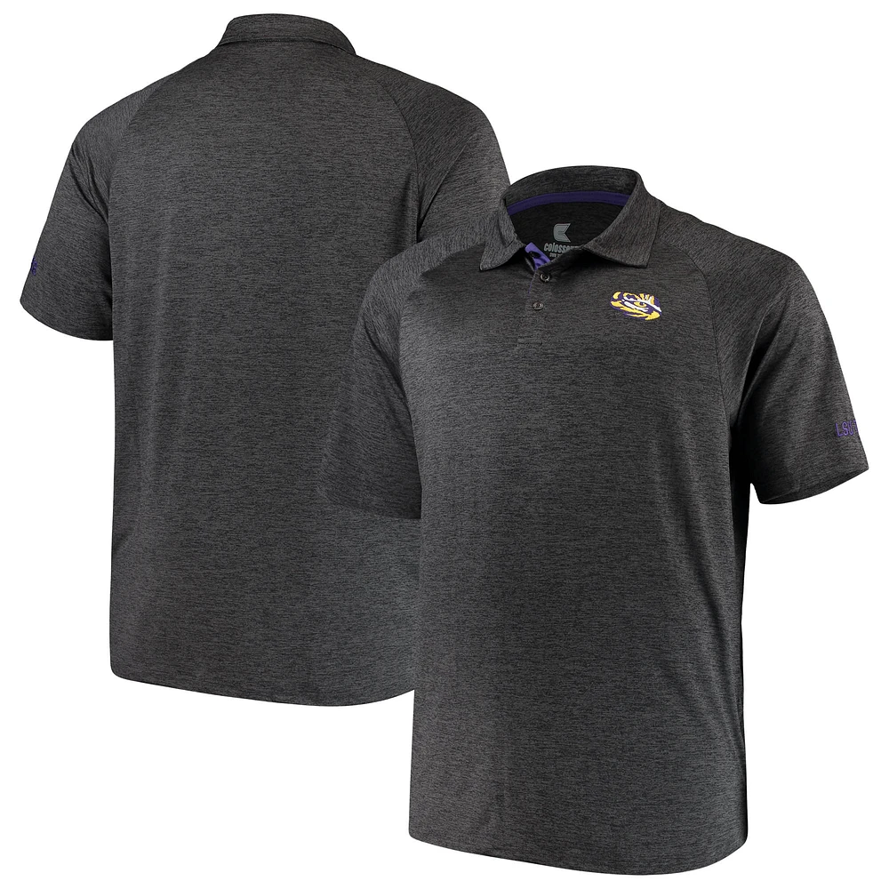 Colosseum Black LSU Tigers Big & Tall Down Swing Polo pour homme