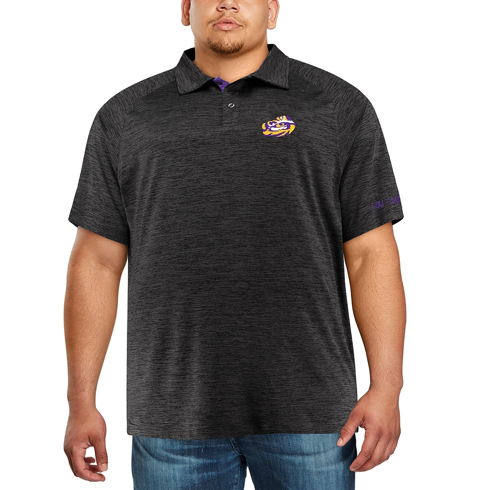 Colosseum Black LSU Tigers Big & Tall Down Swing Polo pour homme