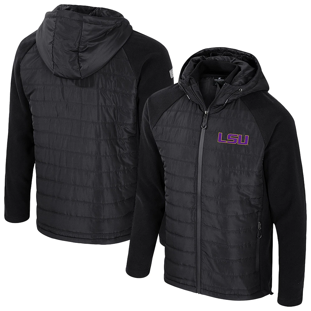 Veste à capuche entièrement zippée Block The Sun pour homme Colosseum Black LSU Tigers