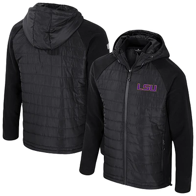 Veste à capuche entièrement zippée Block The Sun pour homme Colosseum Black LSU Tigers