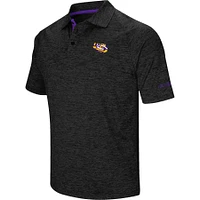 Men's Colosseum Black LSU Tigers Down Swing Polo