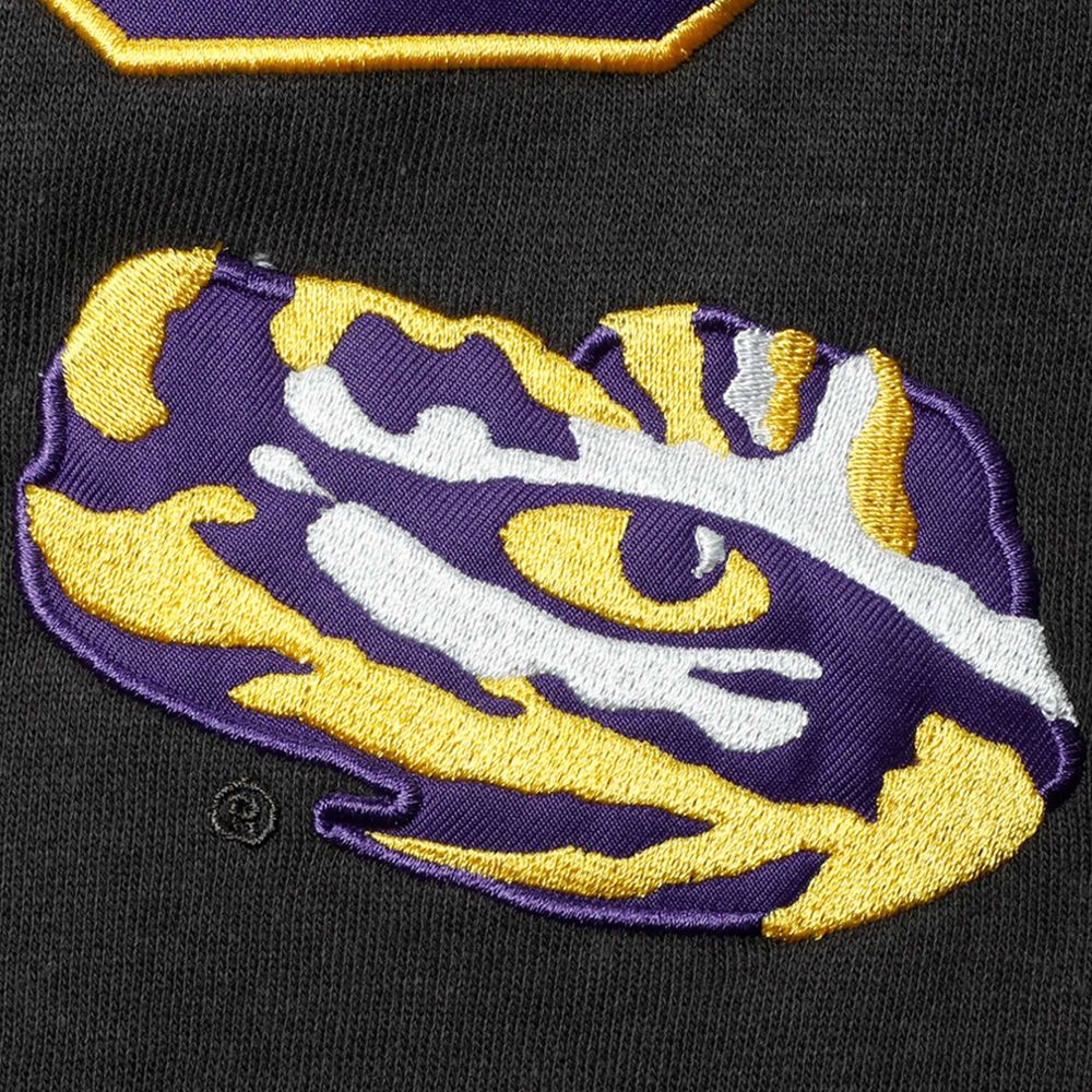 Men's Colosseum Charcoal LSU Tigers Arch & Logo Crew Neck Sweatshirt