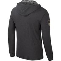 Sweat à capuche Colosseum Charcoal LSU Tigers OHT Military Appréciation Henley pour hommes