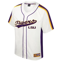 Men's Colosseum Cream LSU Tigers Ruth Button-Up Baseball Jersey