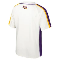 Men's Colosseum Cream LSU Tigers Ruth Button-Up Baseball Jersey