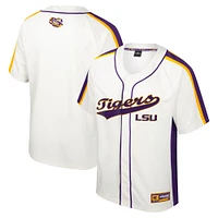 Maillot de baseball boutonné Colosseum Cream LSU Tigers Ruth pour hommes