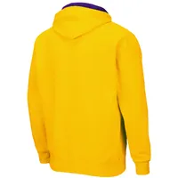 Men's Colosseum Gold LSU Tigers Arch & Logo 3.0 Full-Zip Hoodie