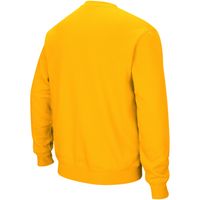 Men's Colosseum Gold LSU Tigers Arch & Logo Crew Neck Sweatshirt