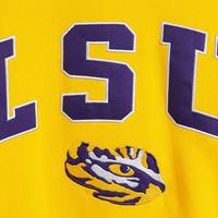 Men's Colosseum Gold LSU Tigers Arch & Logo Crew Neck Sweatshirt