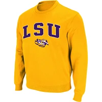 Colosseum Gold LSU Tigers Arch & Logo Crew Neck Sweat-shirt pour homme