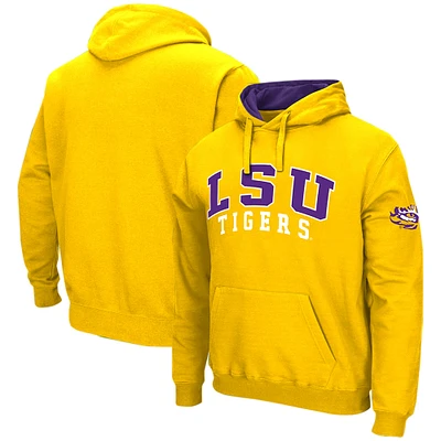 Men's Colosseum Gold LSU Tigers Double Arch Pullover Hoodie