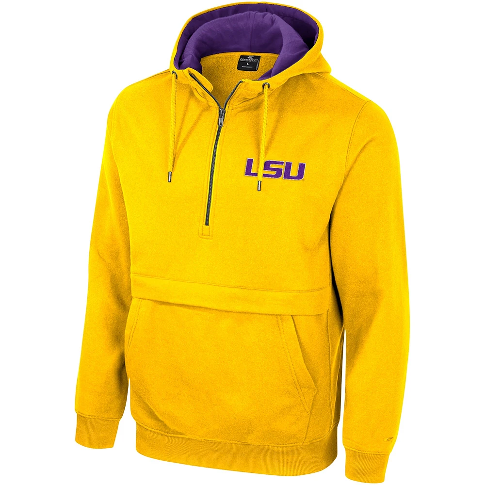 Sweat à capuche demi-zippé Colosseum Gold LSU Tigers pour hommes