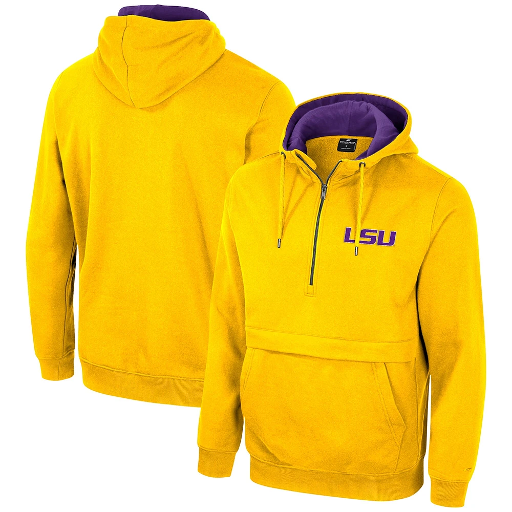 Sweat à capuche demi-zippé Colosseum Gold LSU Tigers pour hommes