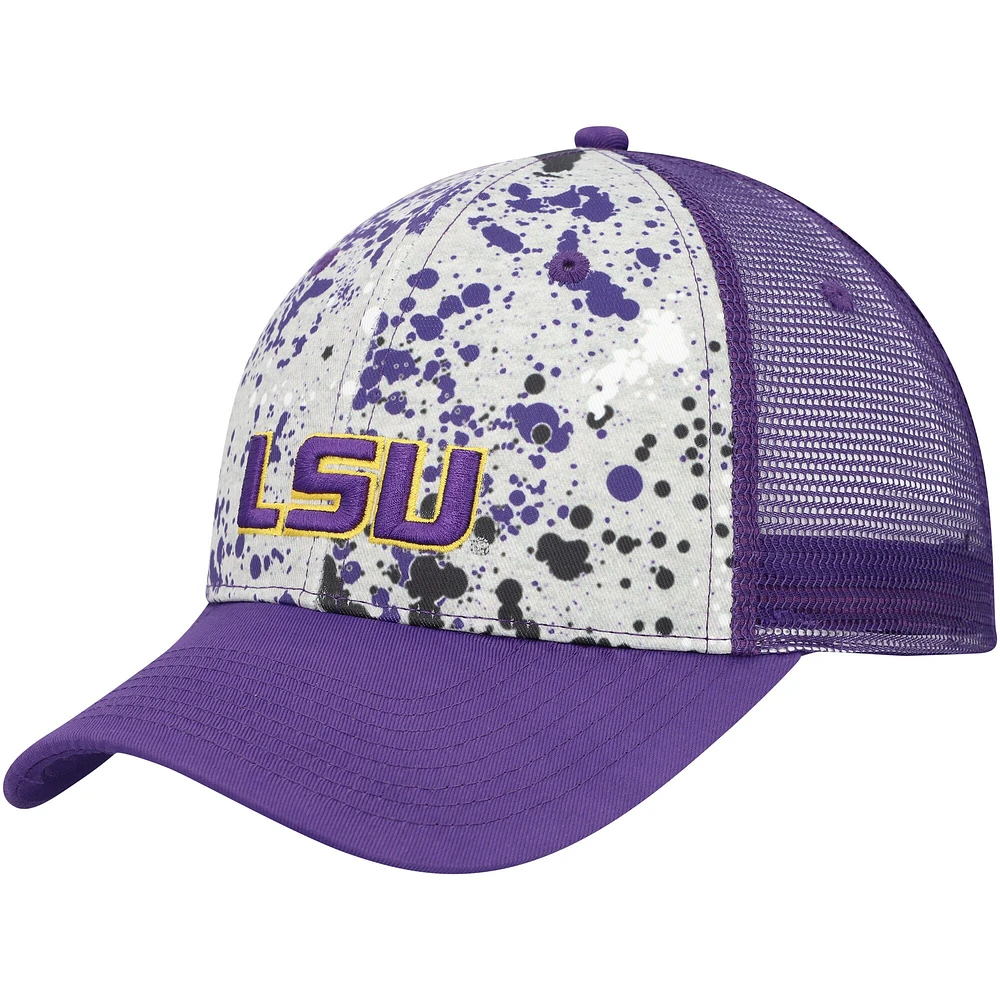 Men's Colosseum Gray/Purple LSU Tigers Love Fern Trucker Snapback Hat