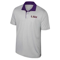 Men's Colosseum Gray LSU Tigers Big & Tall Tuck Striped Polo