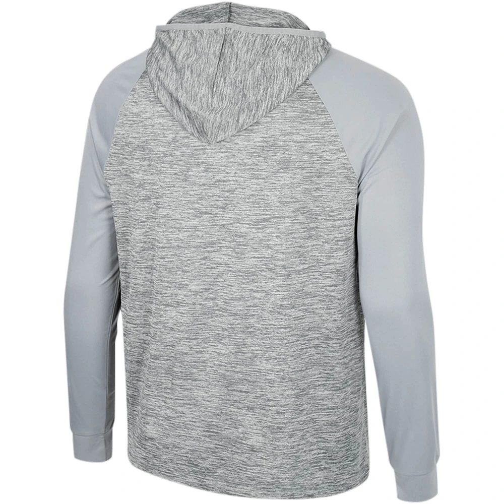 Men's Colosseum Gray LSU Tigers Cybernetic Raglan Quarter-Zip Hooded Top