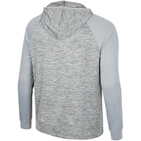 Men's Colosseum Gray LSU Tigers Cybernetic Raglan Quarter-Zip Hooded Top