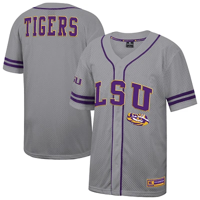 Maillot de baseball Free Spirited pour homme Colosseum Gray LSU Tigers