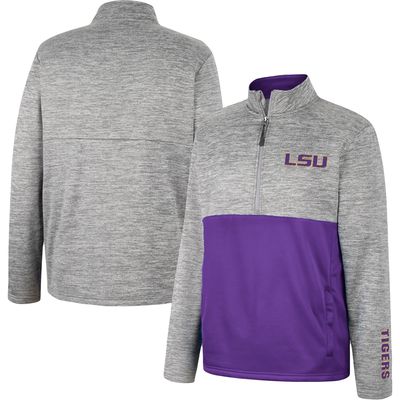 Men's Colosseum Gray LSU Tigers John Half-Zip Jacket