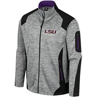 Veste entièrement zippée Colosseum Grey LSU Tigers Silberman pour hommes