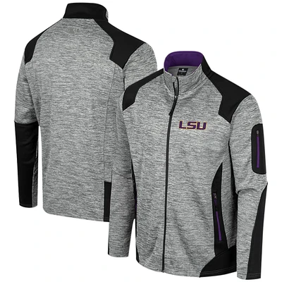 Men's Colosseum Gray LSU Tigers Silberman Color Block Full-Zip Jacket