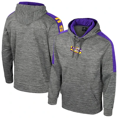 Men's Colosseum Heather Gray LSU Tigers Dozer Pullover Hoodie