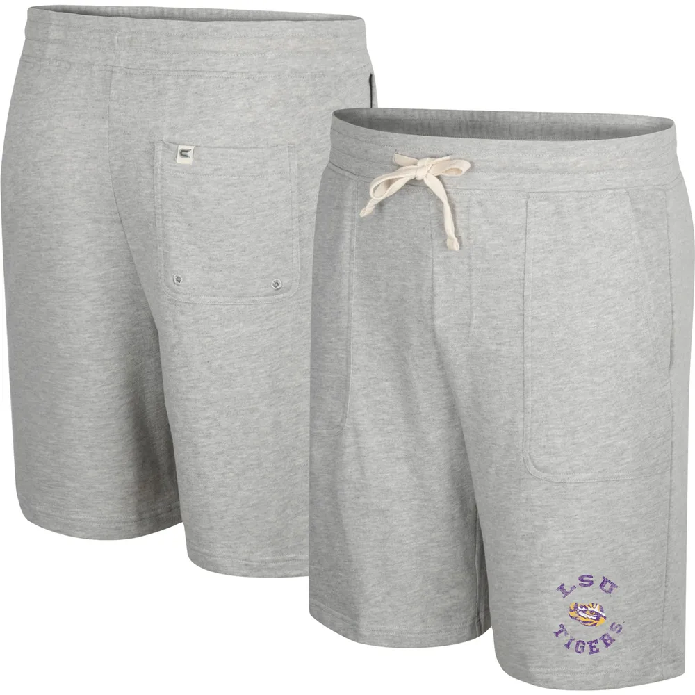 Colosseum Heather Grey LSU Tigers Love To Hear This Terry Short pour homme