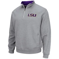 Men's Colosseum Heathered Gray LSU Tigers Tortugas Team Logo Quarter-Zip Jacket