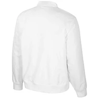 Blouson aviateur entièrement zippé Colosseum LSU Tigers White Rabbit pour homme