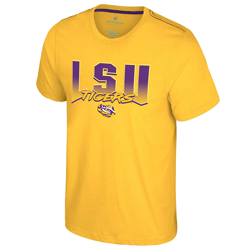 Men's Colosseum Maize LSU Tigers Dual Logo T-Shirt