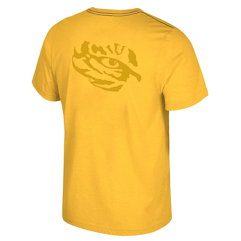 Men's Colosseum Maize LSU Tigers Dual Logo T-Shirt